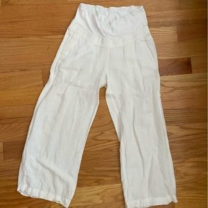 H&M Maternity Linen-blend wide-leg pants